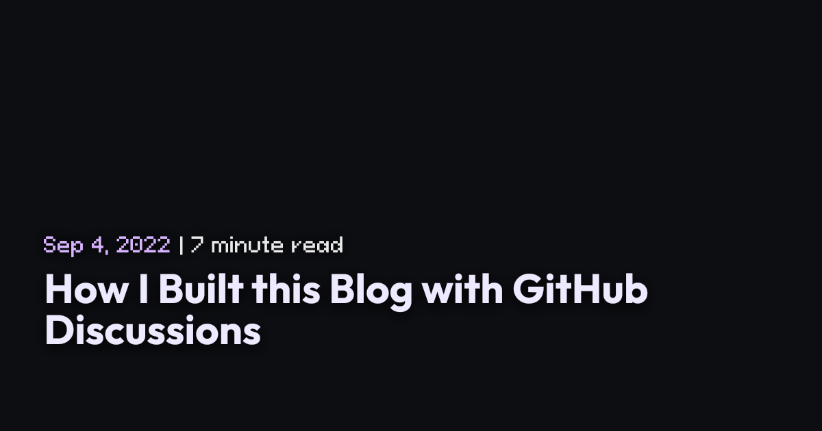 How I Built this Blog with GitHub Discussions | timomeh.de